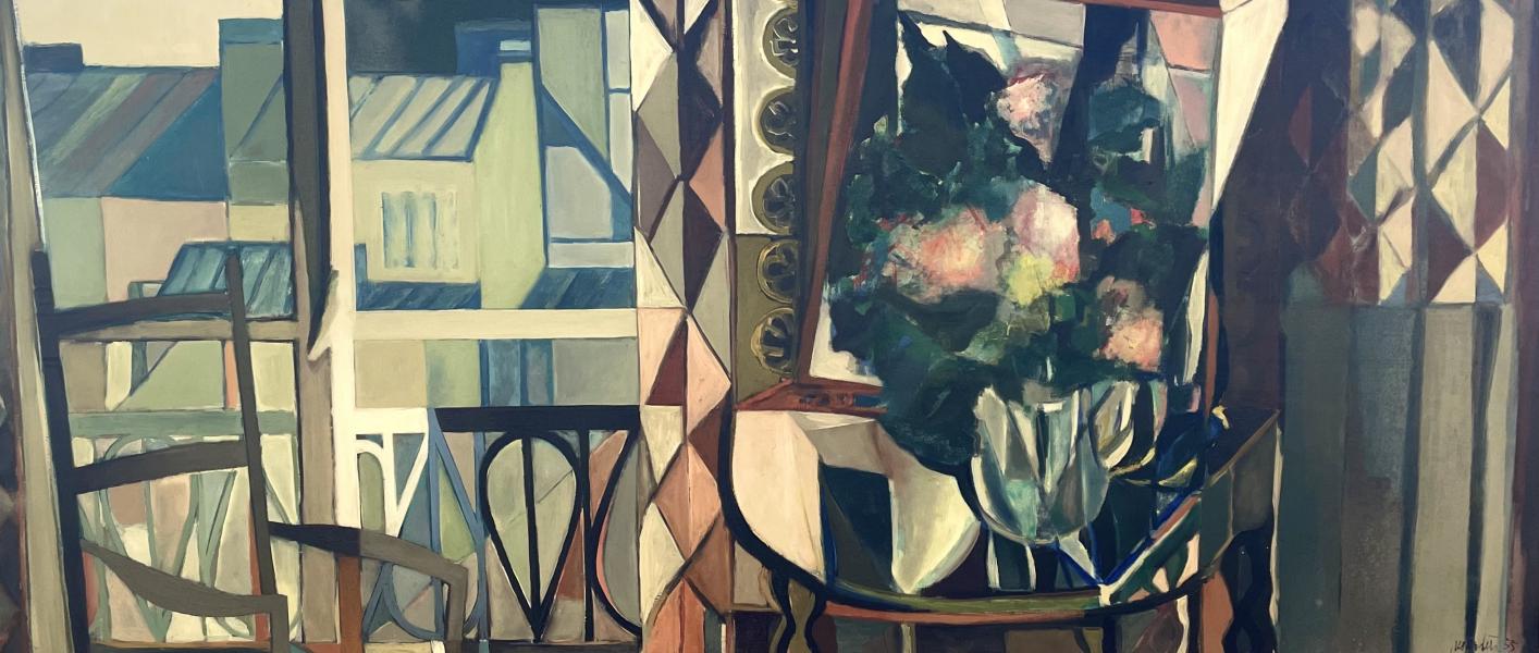Nature morte balcon, bouquet, Neuilly sur Seine, 1955