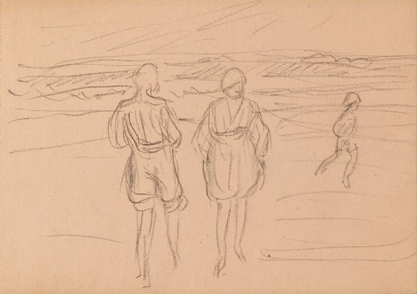 Sur la plage (Arcachon), circa 1920