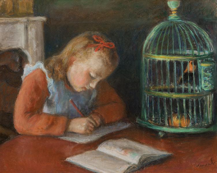 Portrait avec oiseau