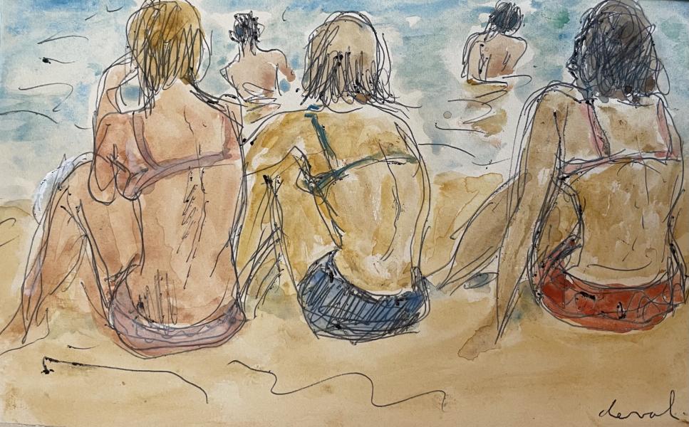 Les trois baigneuses de dos