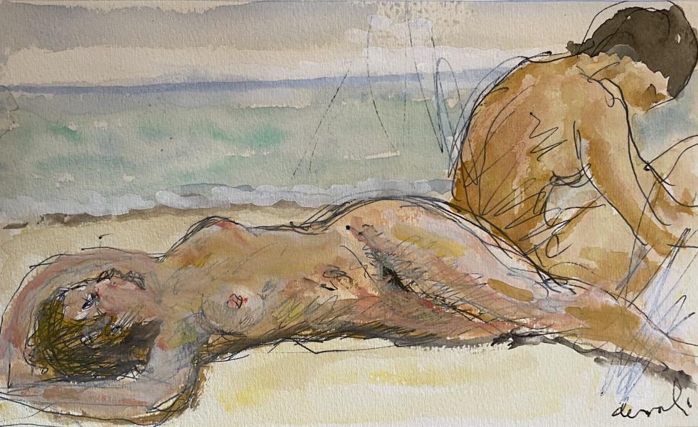 Nues sur la plage, Iles du Levant