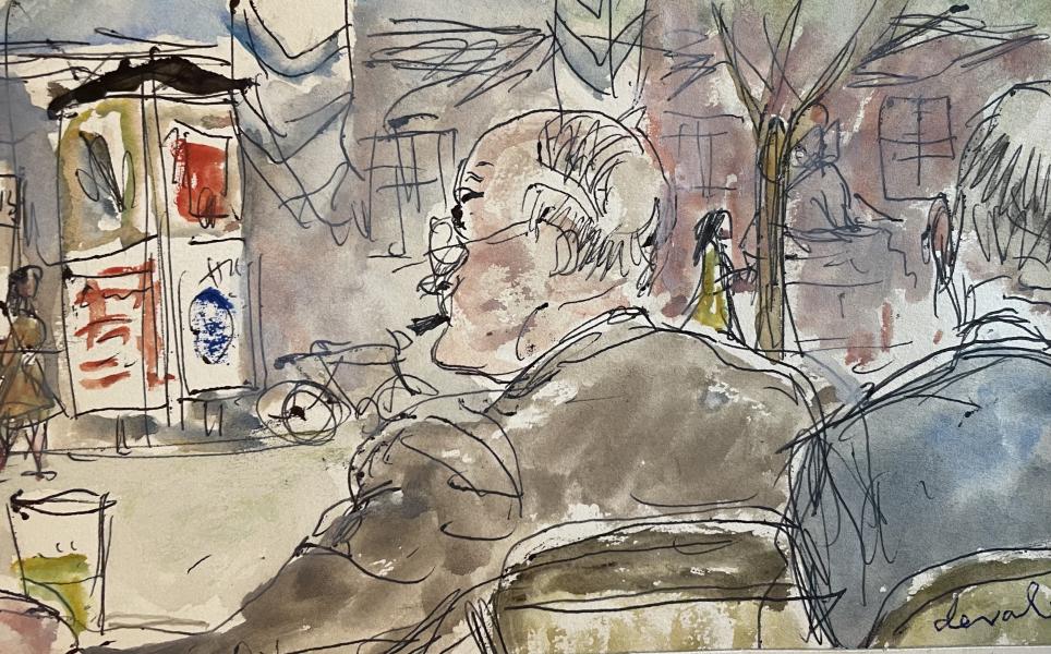 Au café, Paris, Champs Elysées