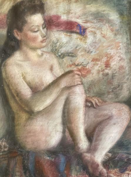 Femme nue assise