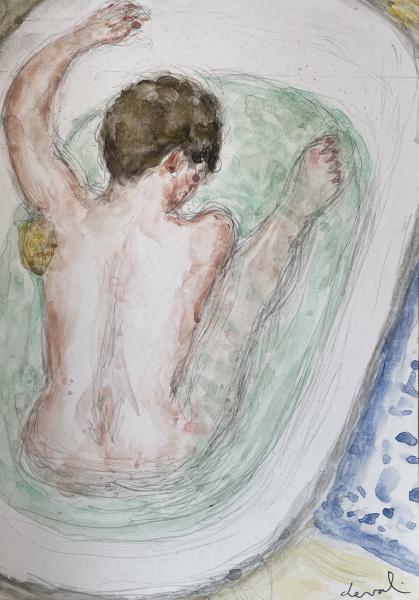 Nu à la baignoire se frottant (2)