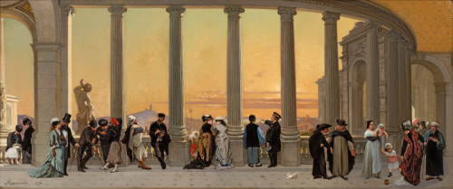 Personnages sur la terrasse du Palais Longchamp, 1878 Amédée TERNANTE-LEMAIRE